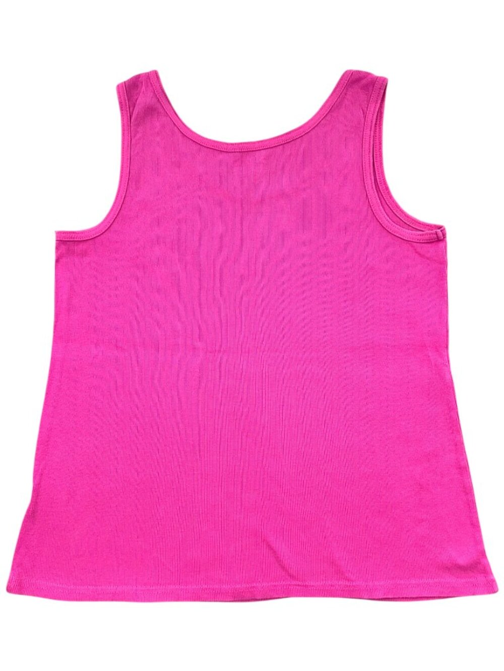 Basic Editions Hot Pink Ribbed Graphic Tank Top - Picture 2 of 7